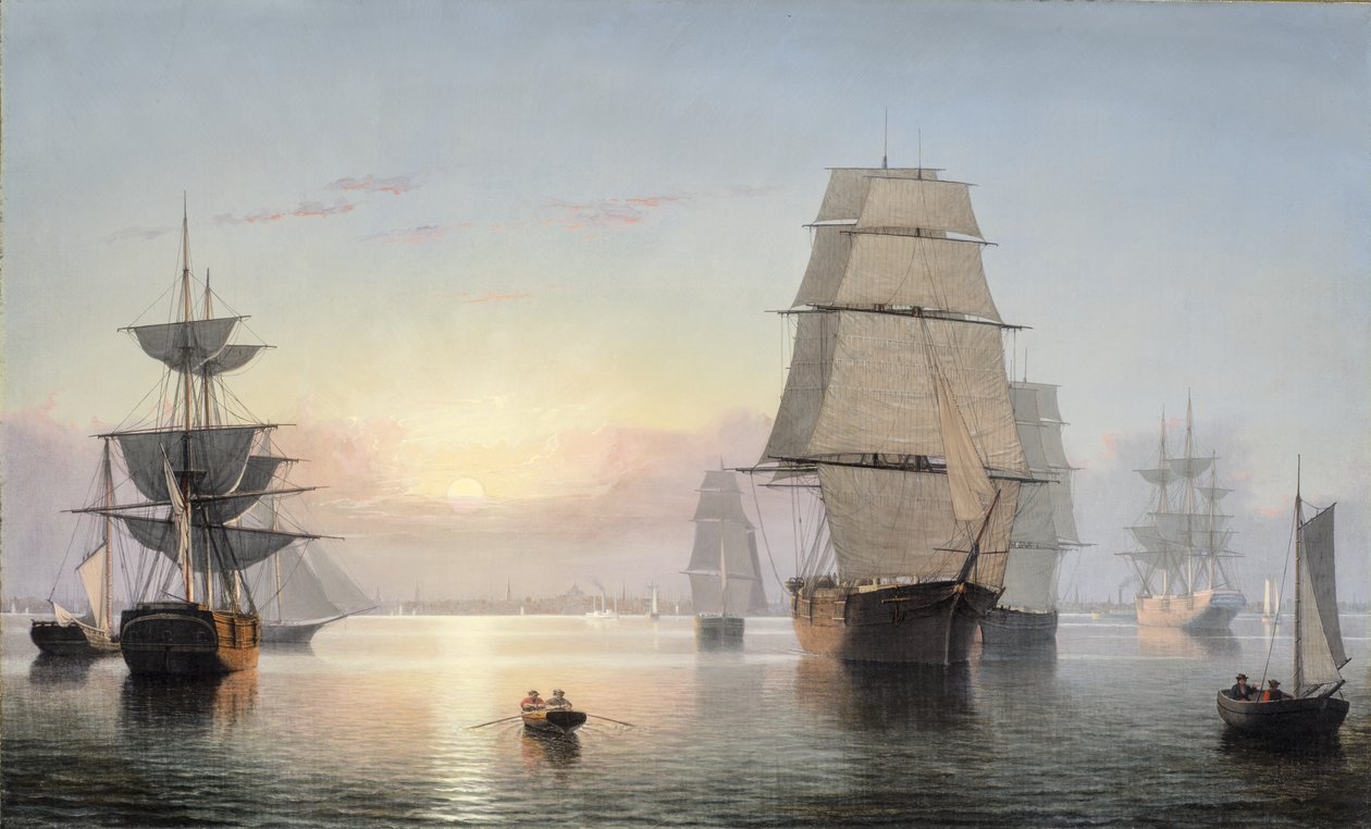 Porto di Boston, tramonto da Fitz Henry Lane