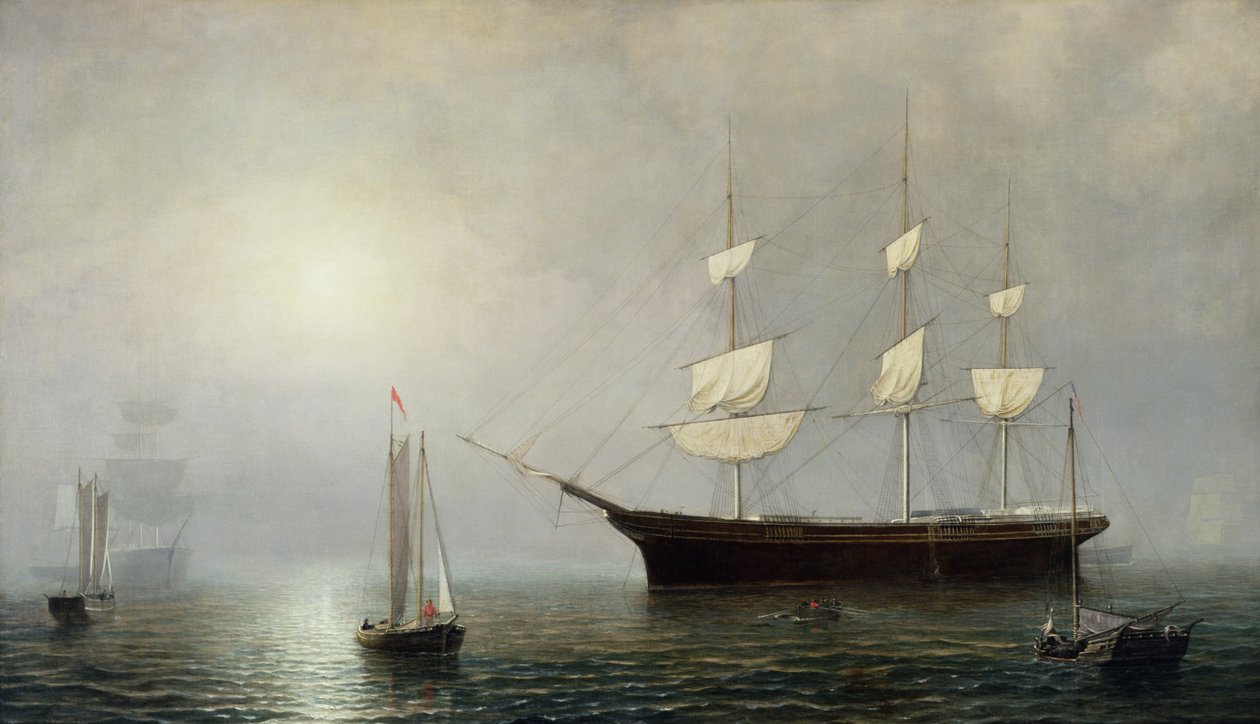 La nave Starlight, 1860 circa (olio su tela) da Fitz Henry Lane