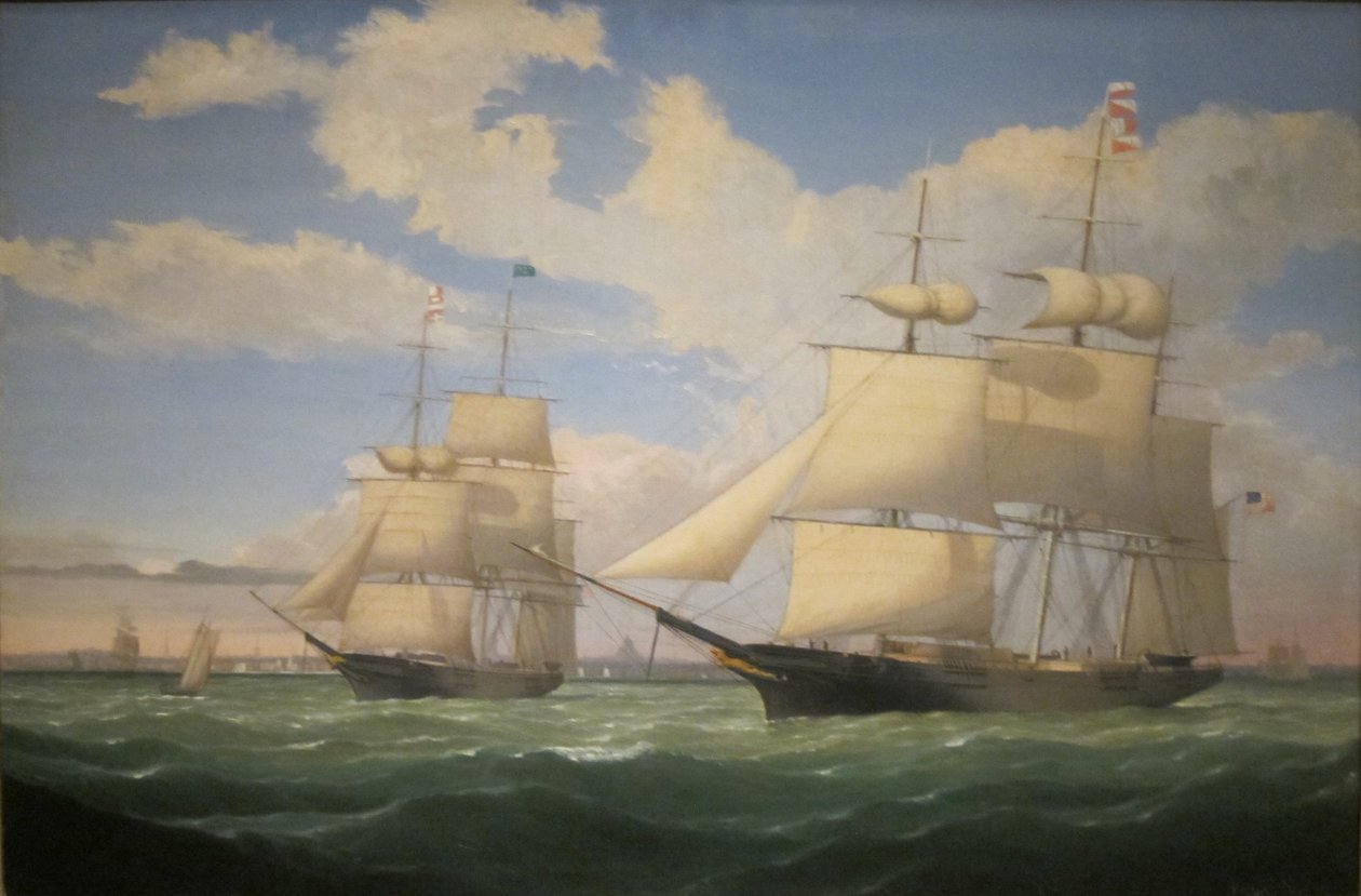 Le navi "Winged Arrow" e "Southern Cross" nel porto di Boston da Fitz Henry Lane