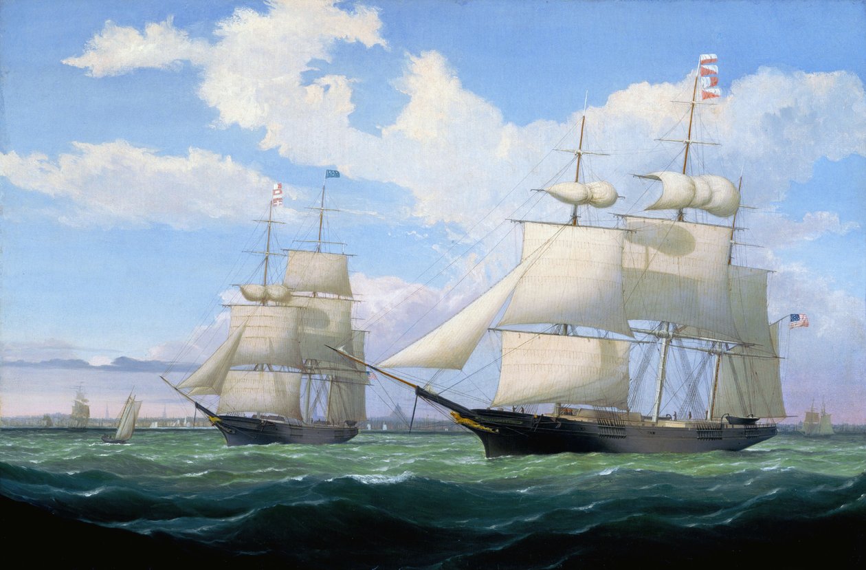 Le navi "Winged Arrow" e "Southern Cross" nel porto di Boston da Fitz Henry Lane