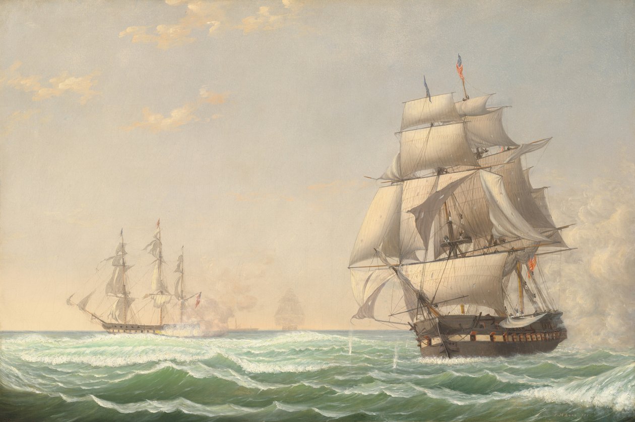 La Fregata degli Stati Uniti "President" che Ingaggia lo Squadrone Britannico, 1815 da Fitz Henry Lane