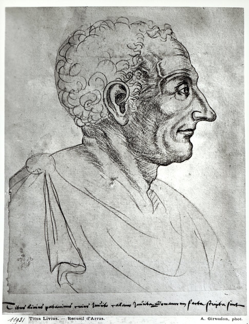 Ritratto di Tito Livio noto come Livio (59 a.C.-17 d.C.) (gesso rosso) da Flemish School