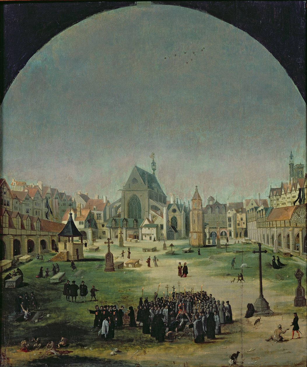 Il cimitero degli Innocenti e la fossa comune durante il regno di Francesco I da Flemish School