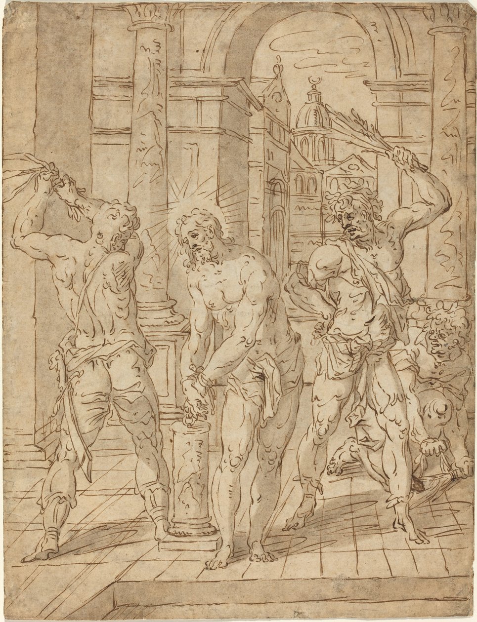 La flagellazione di Cristo da Flemish 17th Century after Hendrik de Clerck