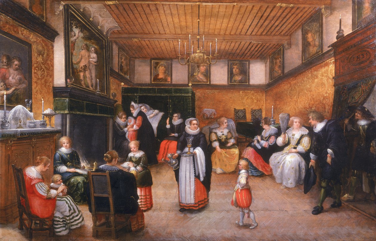 Una festa di battesimo, 1629 da Flemish School