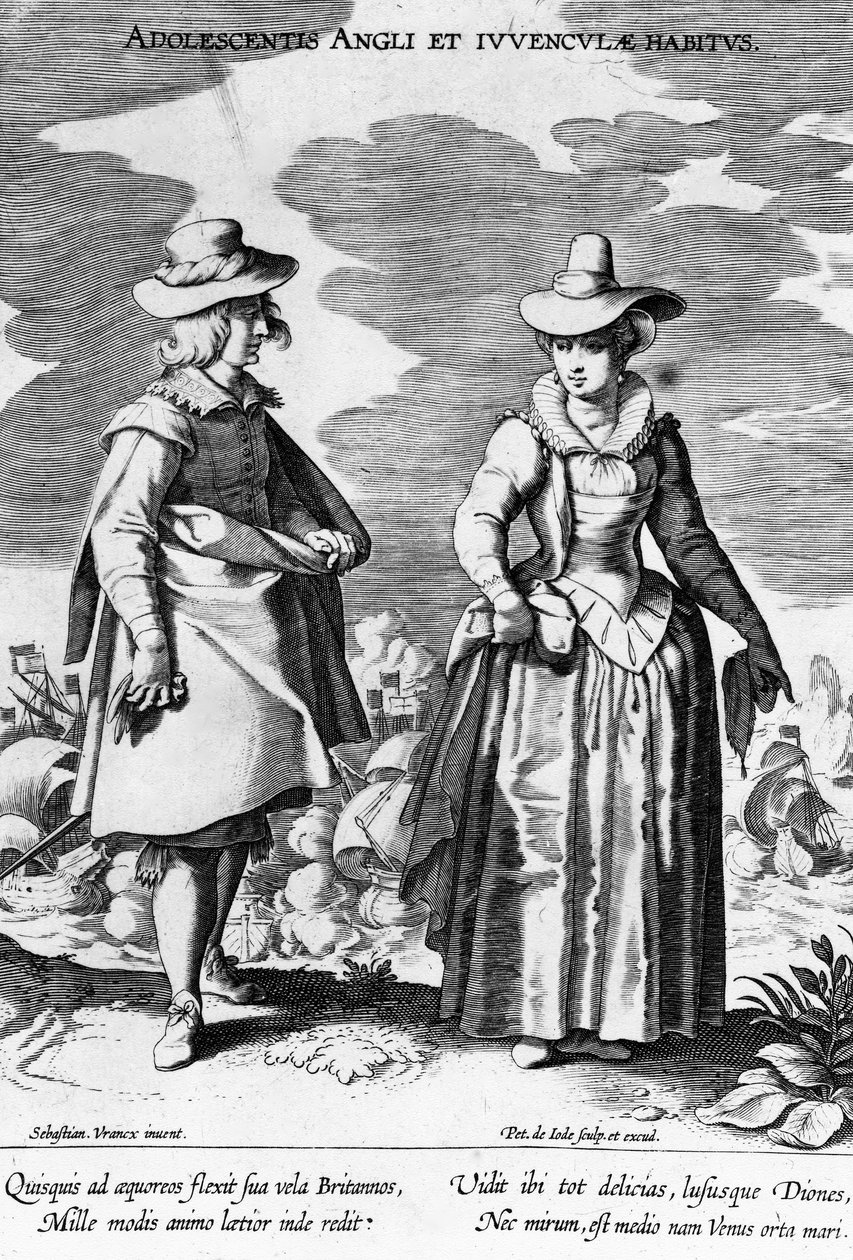 Adoloscentis Angli, tratto da Habitus Vararium Gentium Ornatus, realizzato da Peiter de Jode I dopo Sebastiaan Vranck, 1600-1634 da Flemish School