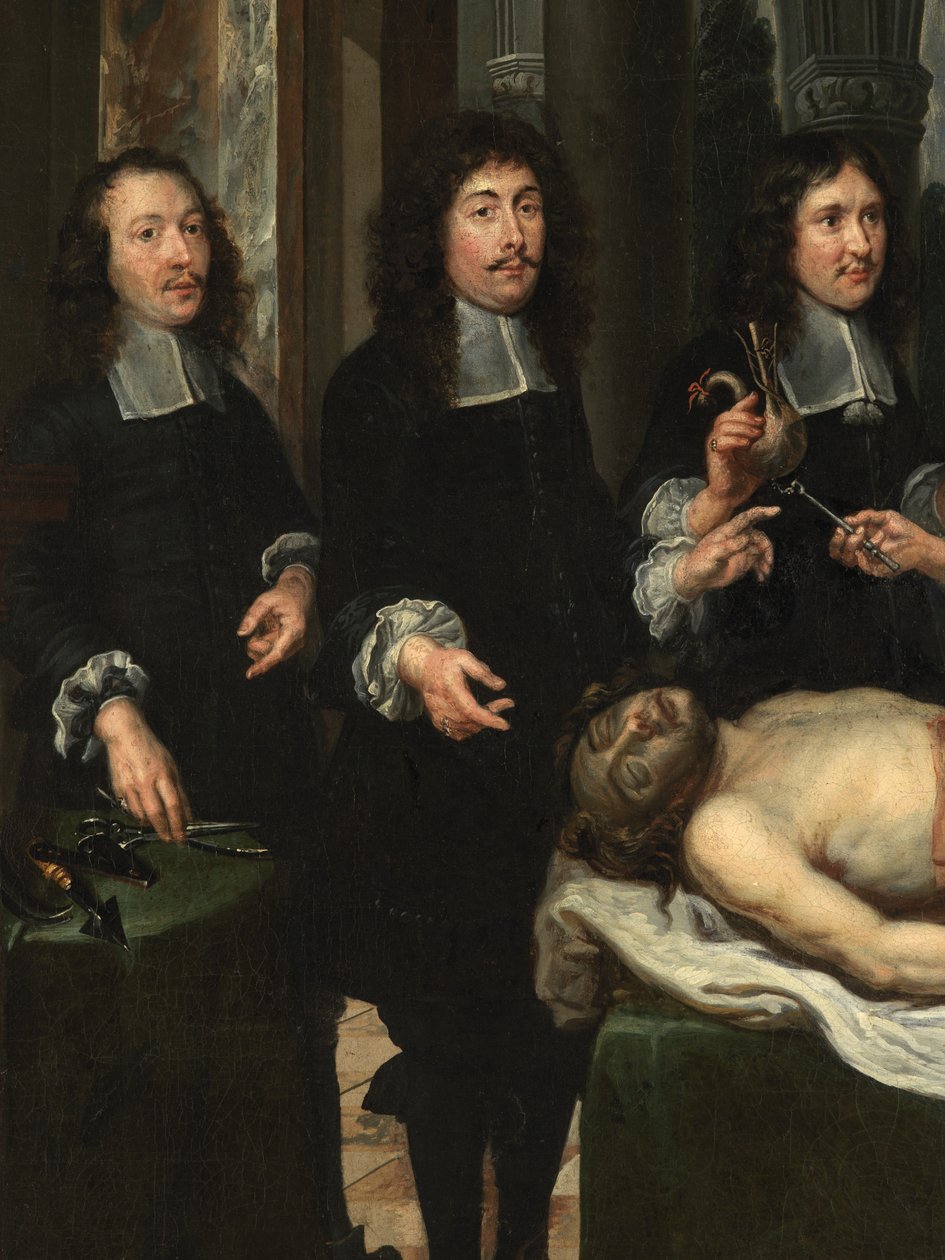 (dettaglio) della Lezione di anatomia da Flemish School