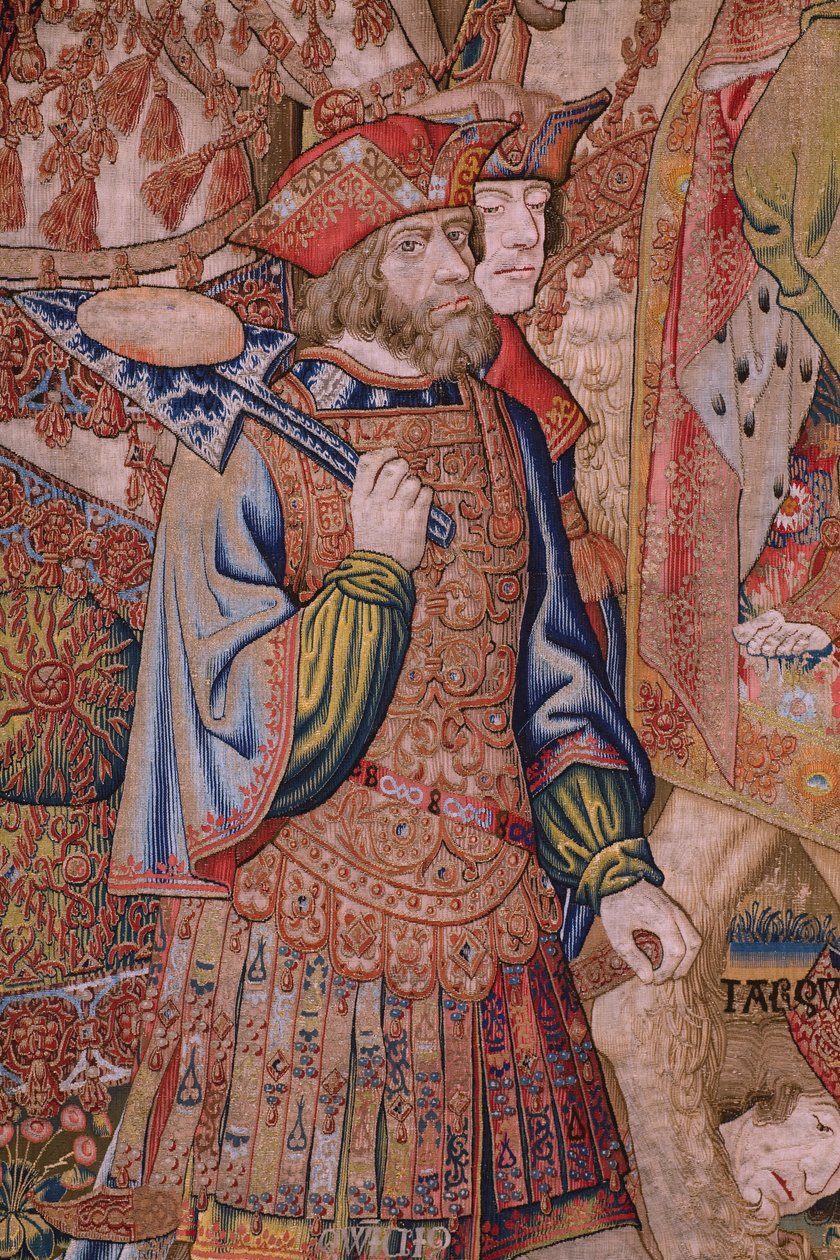 Arazzo fiammingo. Serie Moralità: La virtù degli onori. Ca 1520. (dettaglio) da Flemish School