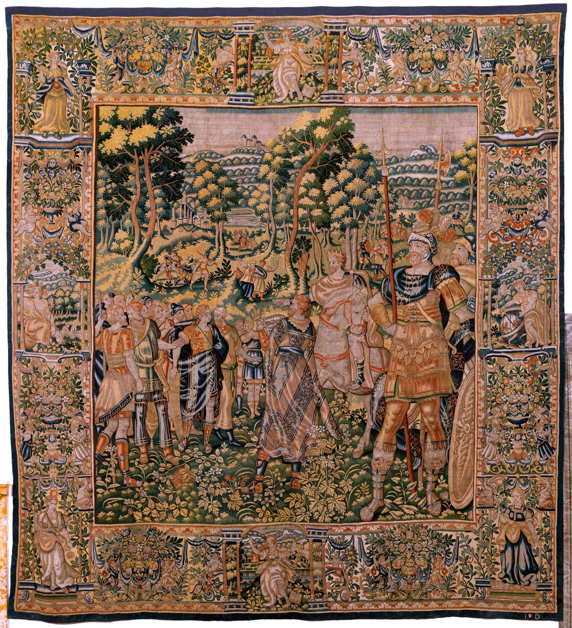 Arazzo fiammingo. Serie Storia di Ciro. Astiage riconosce Ciro. Anonimo, basato su Michiel Coxcie. Atelier Anversa. Seta e lana. Ca 1590. da Flemish School