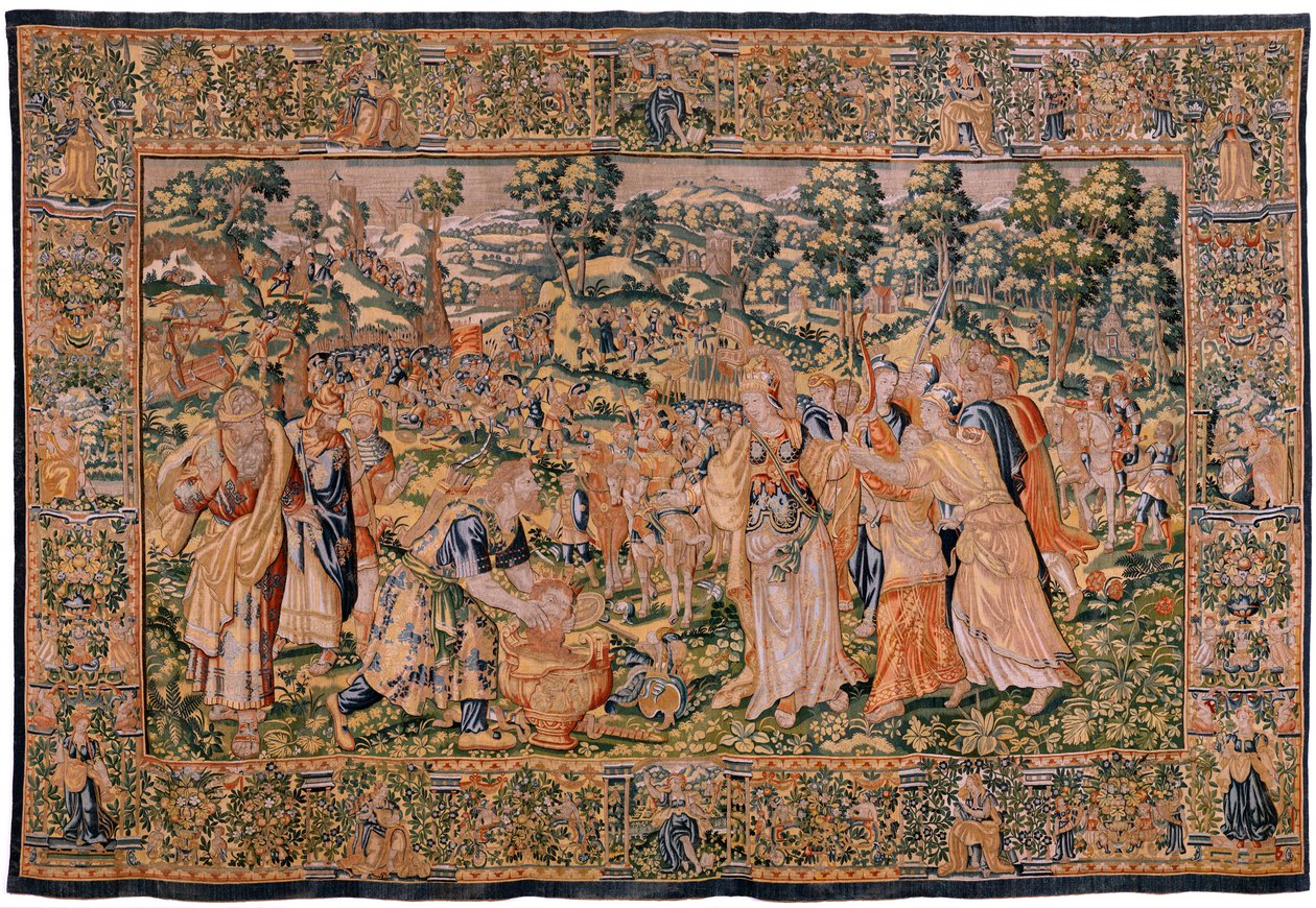 Serie Storia di Ciro. Tomiri ordina di immergere la testa di Ciro in un recipiente di sangue (VI) da Flemish School