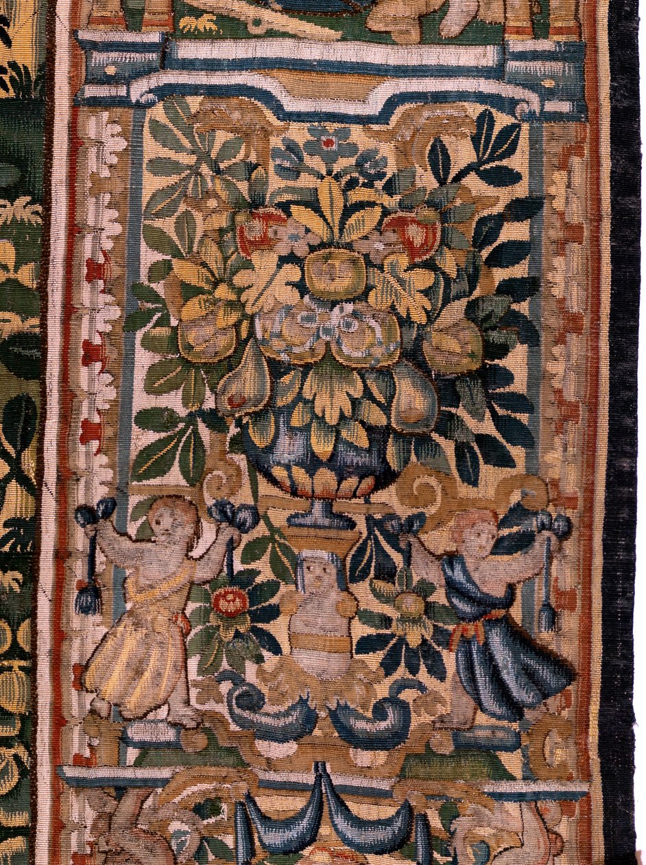 Arazzo fiammingo. Serie Storia di Ciro. No V Combattimento tra due guerrieri e morte di Ciro. Anonimo, basato su Michiel Coxcie. Atelier Anversa. Seta e lana. Ca 1590. da Flemish School