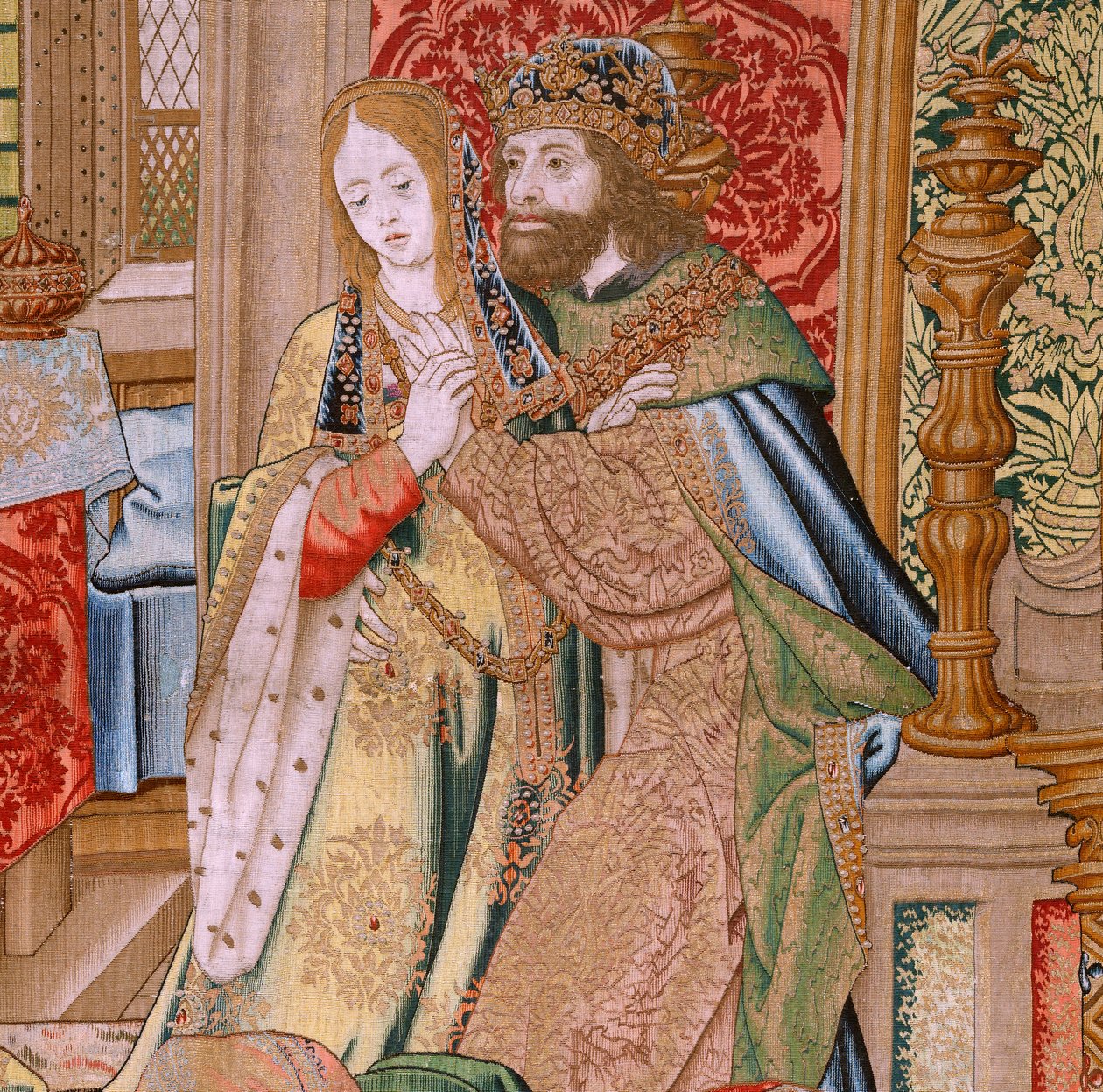 Arazzo fiammingo. Serie La Storia di Davide e Betsabea. Matrimonio di Davide e Betsabea. Secondo pannello della serie. Modello Anonimo. Manifattura Sconosciuta, Bruxelles. 1505. da Flemish School
