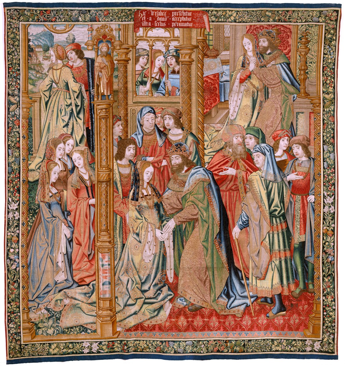 Arazzo fiammingo. Serie La storia di Davide e Betsabea. Matrimonio di Davide e Betsabea. Secondo pannello della serie. Modello Anonimo. Manifattura Sconosciuta, Bruxelles. 1505. da Flemish School