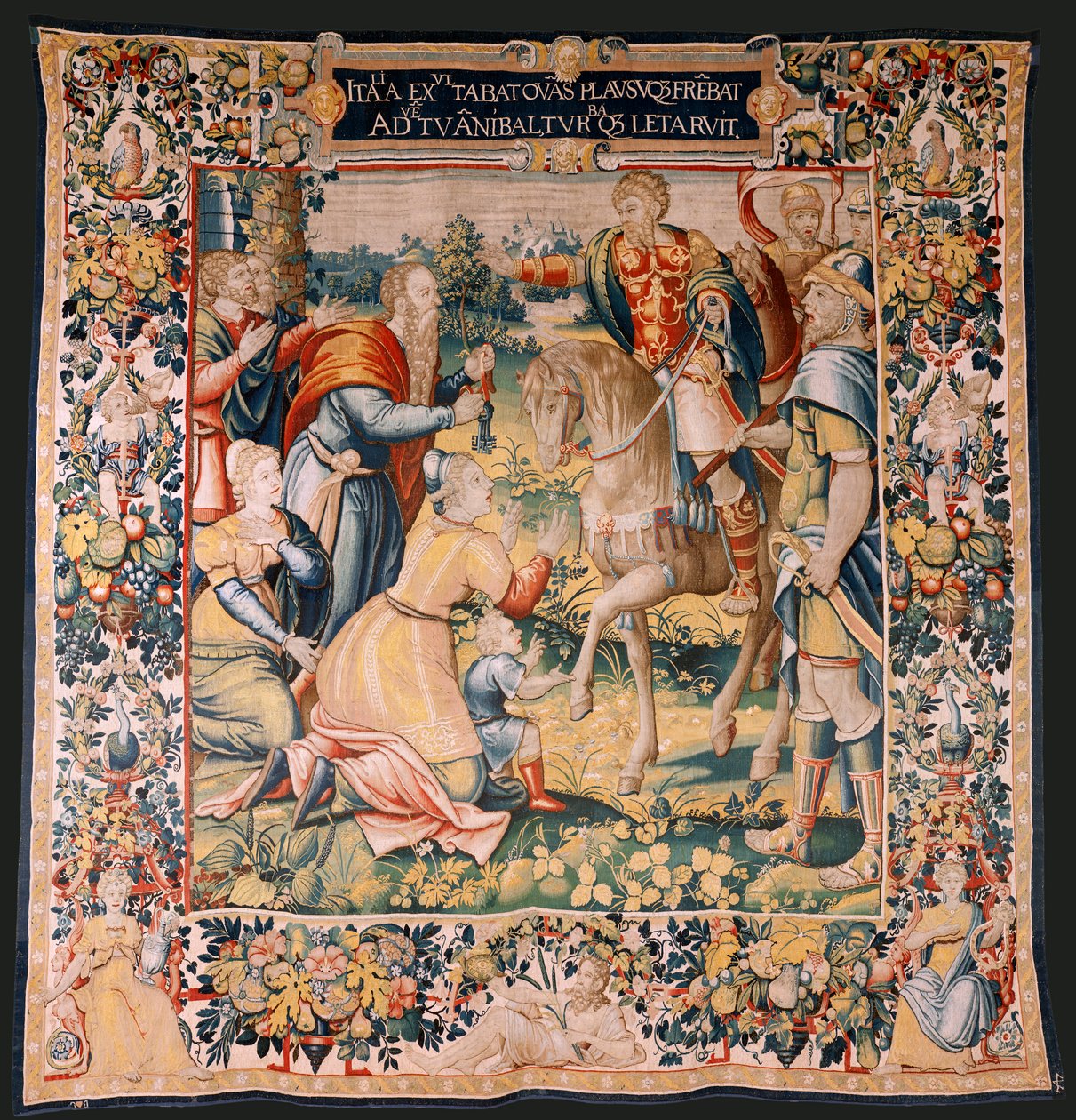 Arazzo fiammingo. Serie La Storia di Annibale. Annibale in Italia. Terzo arazzo di quelli conservati. Modelli maestro anonimo dei Paesi Bassi. Manifattura di Bruxelles, officina. Ca 1570. da Flemish School