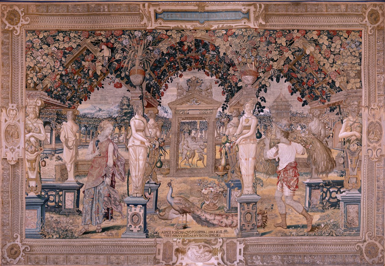 Arazzo fiammingo. Serie Vertumno e Pomona. Vertumno trasformato in mietitore. Primo arazzo della serie. Modello Circolo di Pieter Coeck van Aelst. Manifattura Wilhelm Pannemaker, Bruxelles. Ca 1545-1550. da Flemish School