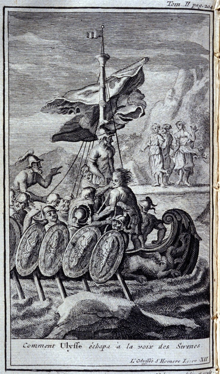 Come Ulisse sfuggì alla voce delle sirene. Illustrazione per il libro XII dell