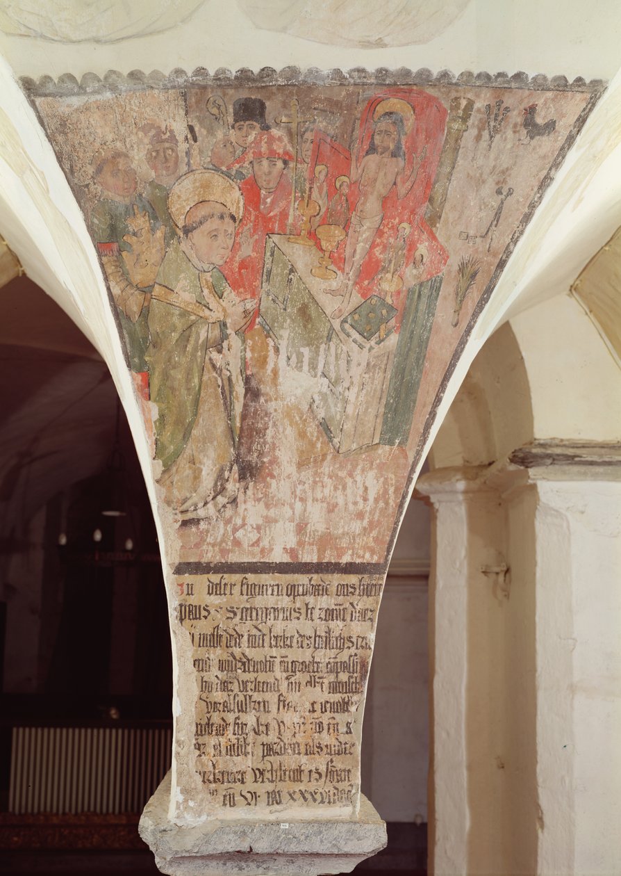 Messa di San Gregorio, affresco dalla cripta da Flemish School