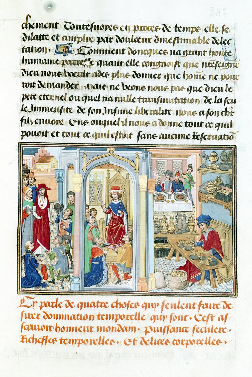 Ms 240 fol.247 Cose mondane, da Le Miroir d