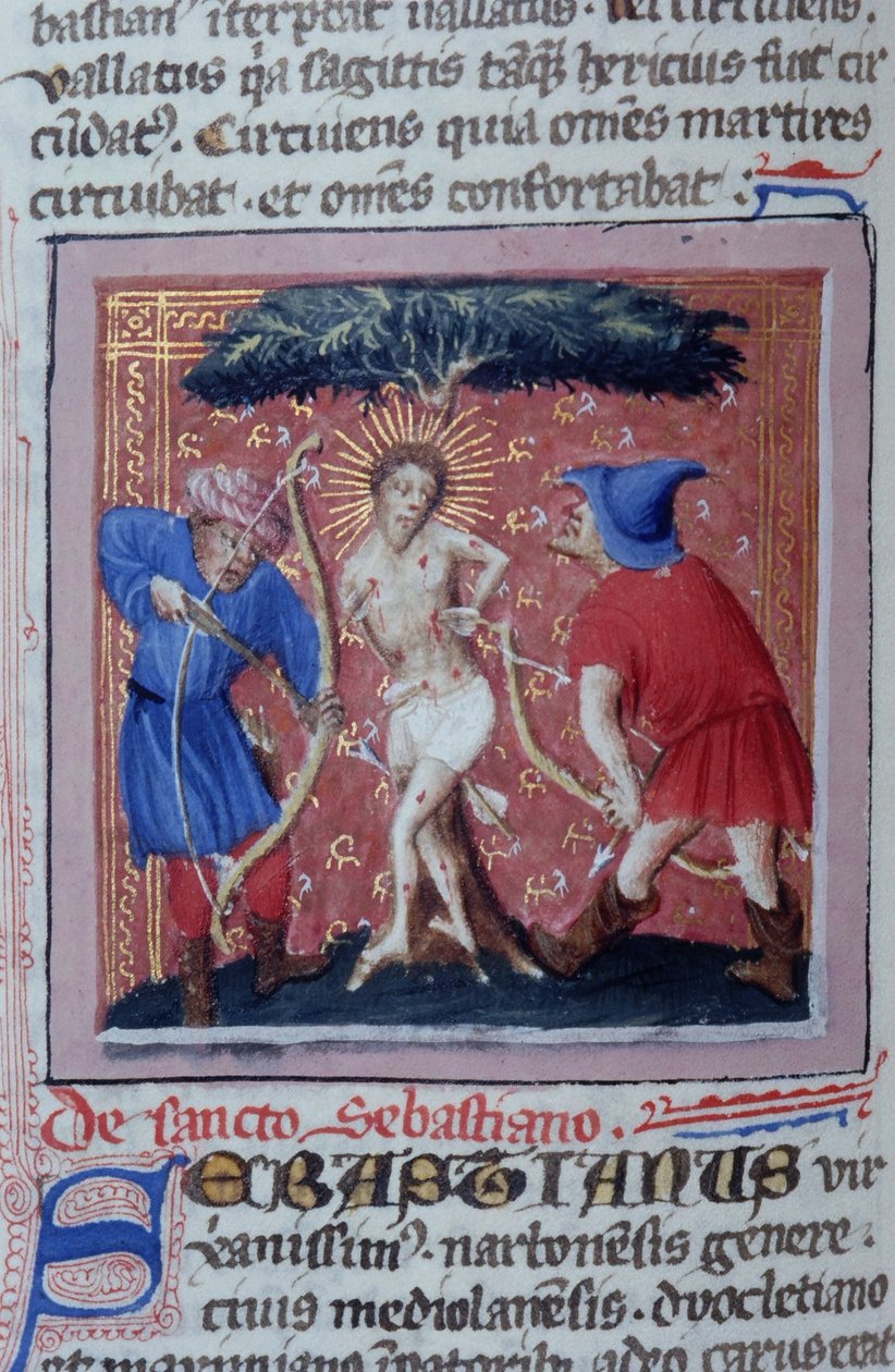 Pagina dal Legenda Aurea, Bruges, c.1400-10 da Flemish School