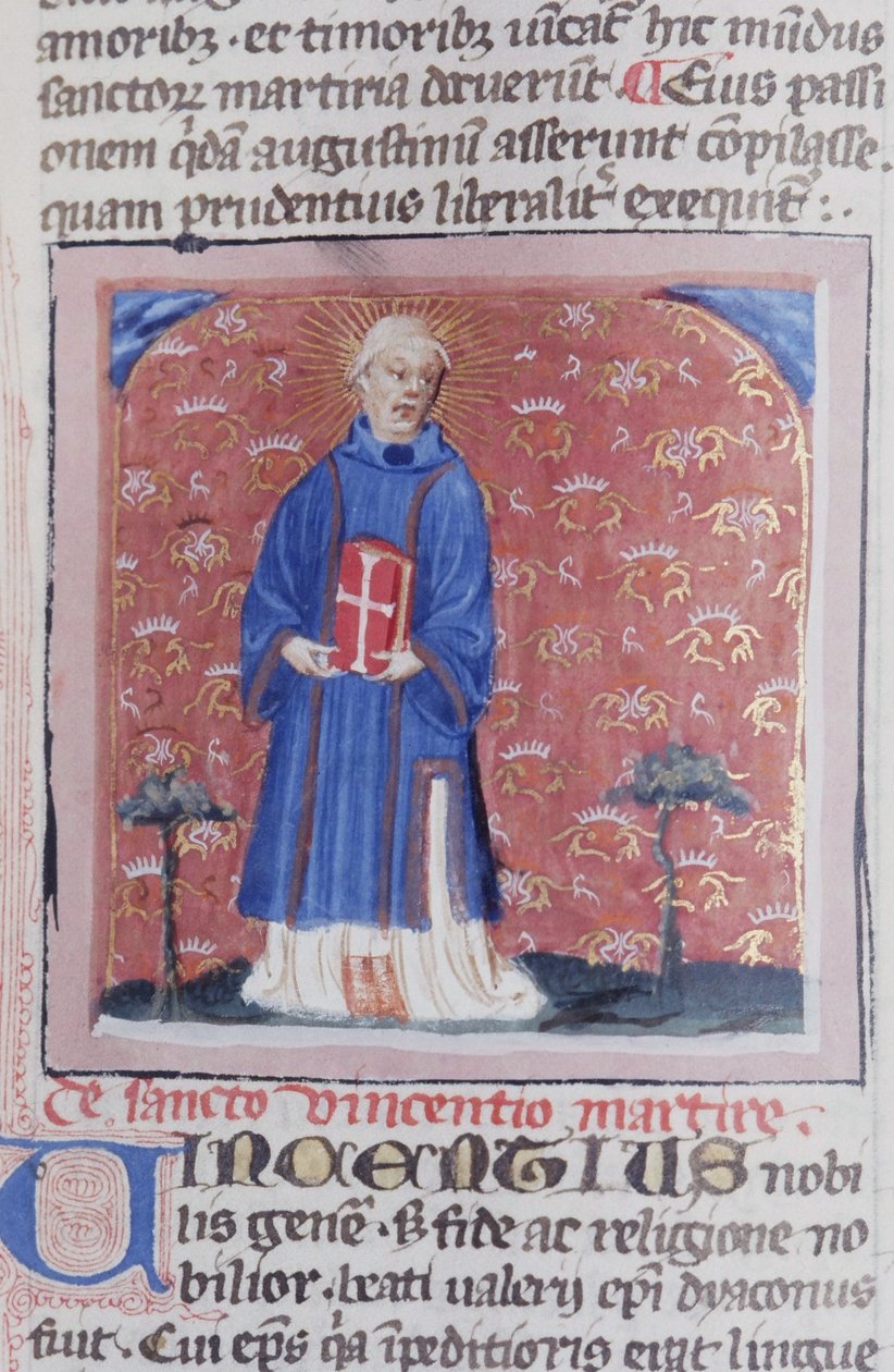 Pagina dal Legenda Aurea, Bruges, c.1400-10 da Flemish School