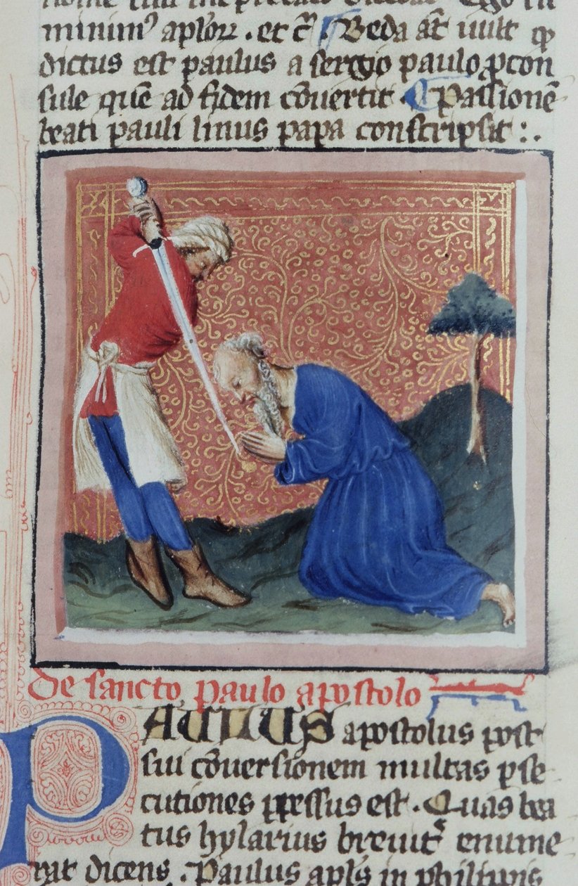 Pagina dal Legenda Aurea, Bruges, c.1400-10 da Flemish School