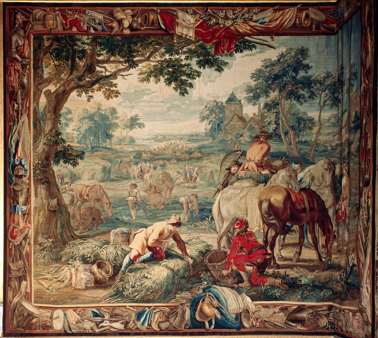 Palazzo (Schlossanlage Schleißheim). Arazzo fiammingo. Atelier di Bruxelles Judocus De Vos. Design Lambert De Hondt. Alimentazione. Ca 1715 - 1724. da Flemish School