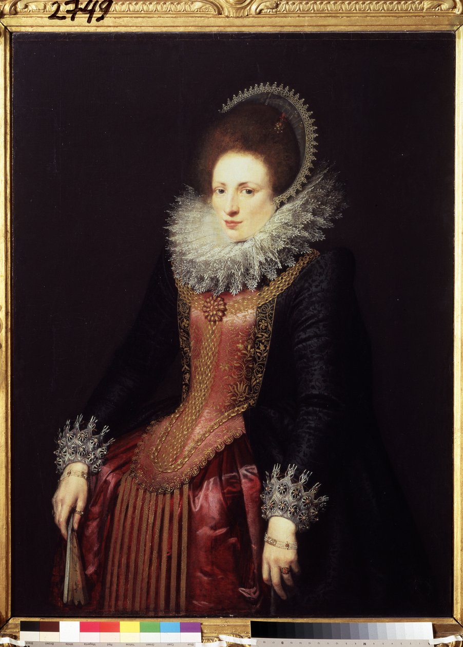 Ritratto di dama con ventaglio da Flemish School