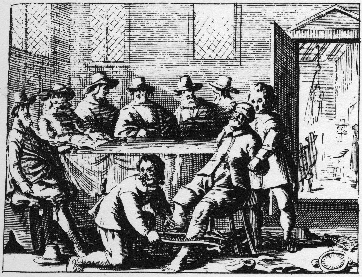 Punizione dei Tincers inflitta a un mago - incisione del 1725 in 