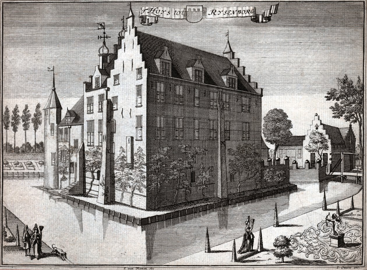 Castello di Rijsenburg (incisione) da Flemish School