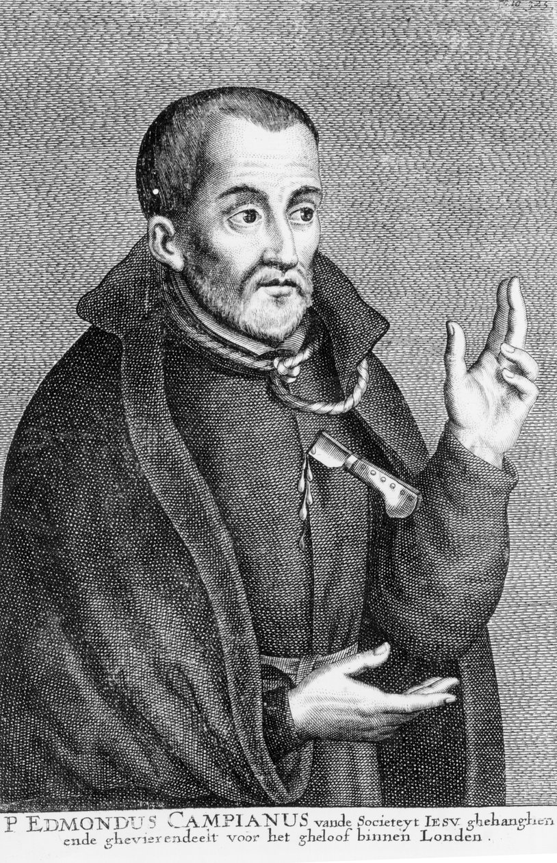 San Edmund Campion, da una stampa di Jacques Neeffs da Flemish School