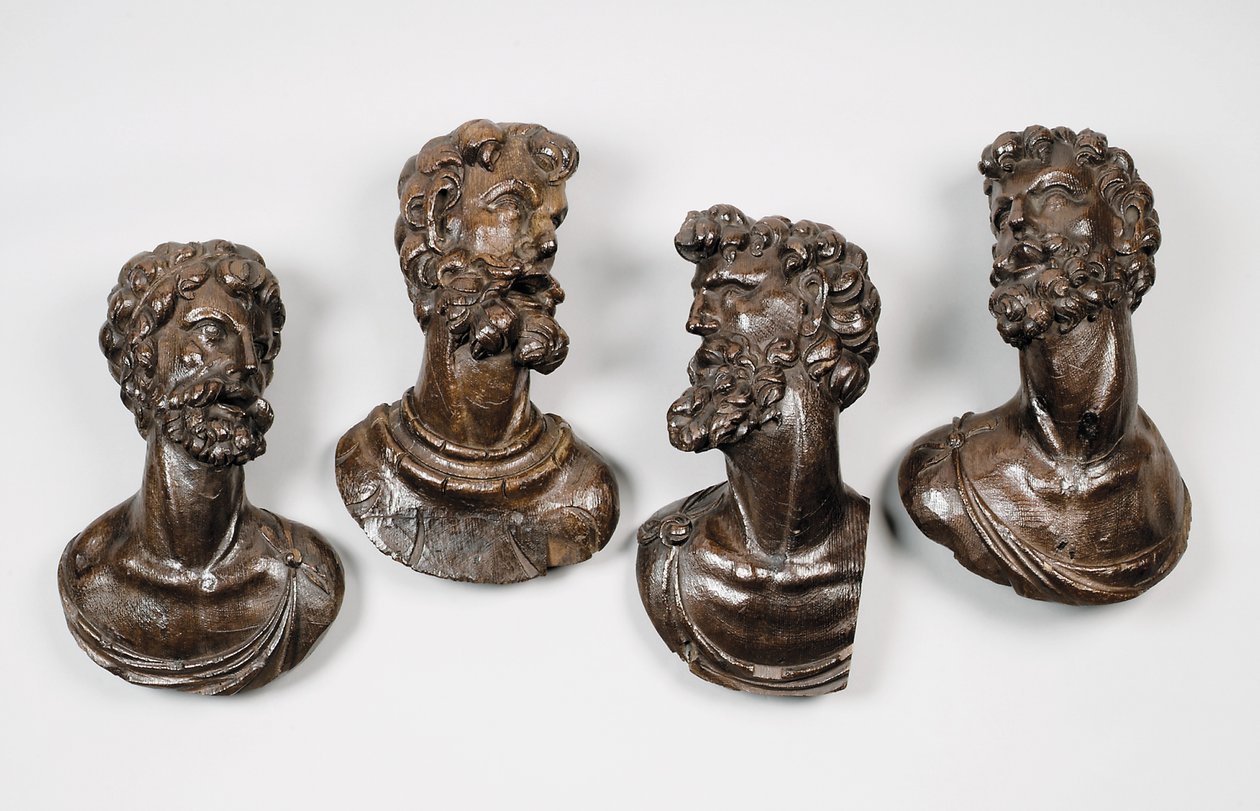 Set di quattro busti di uomini, probabilmente profeti, probabilmente Anversa, metà del XVI secolo da Flemish School