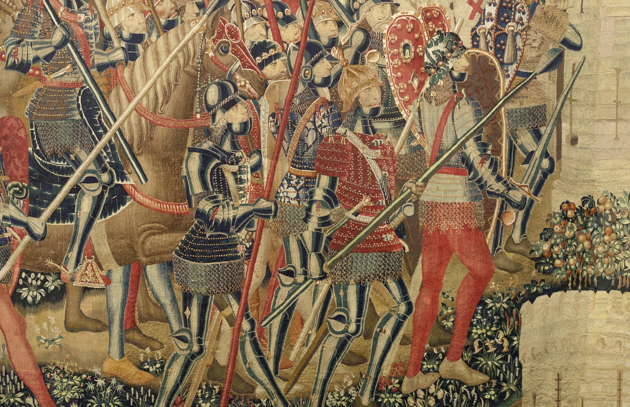 Arazzo che mostra le conquiste del re Alfonso V del Portogallo, Tournai (dettaglio) da Flemish School