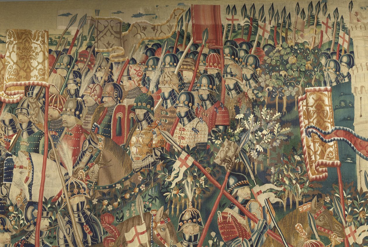 Arazzo che mostra le conquiste del re Alfonso V del Portogallo, Tournai (dettaglio) da Flemish School