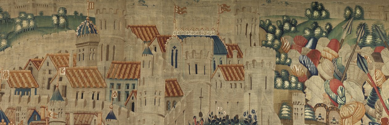 Arazzo che mostra le conquiste del re Alfonso V del Portogallo, Tournai (dettaglio) da Flemish School