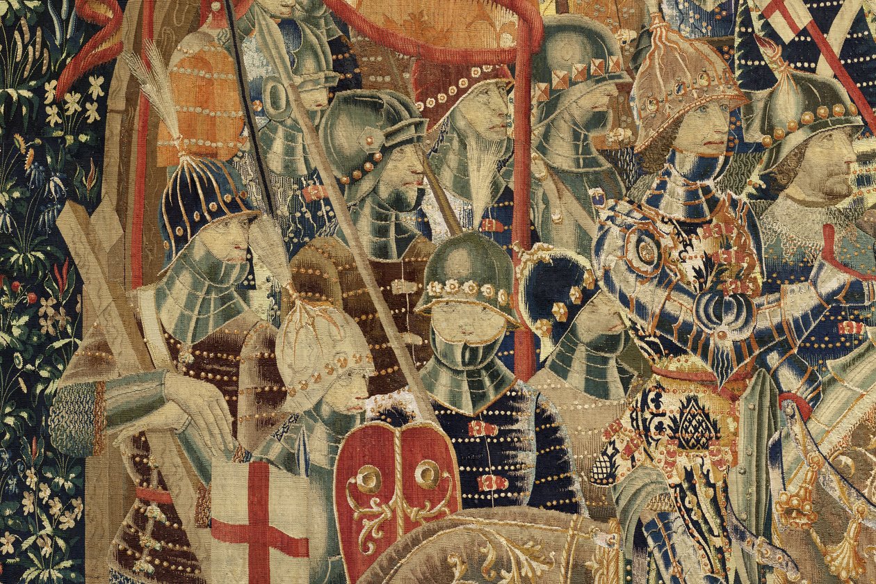Arazzo che mostra le conquiste del re Alfonso V del Portogallo, Tournai (dettaglio) da Flemish School