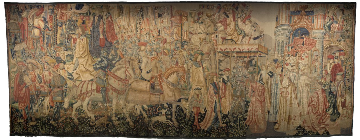 Arazzo che mostra le conquiste del re Alfonso V del Portogallo, Tournai (dettaglio) da Flemish School