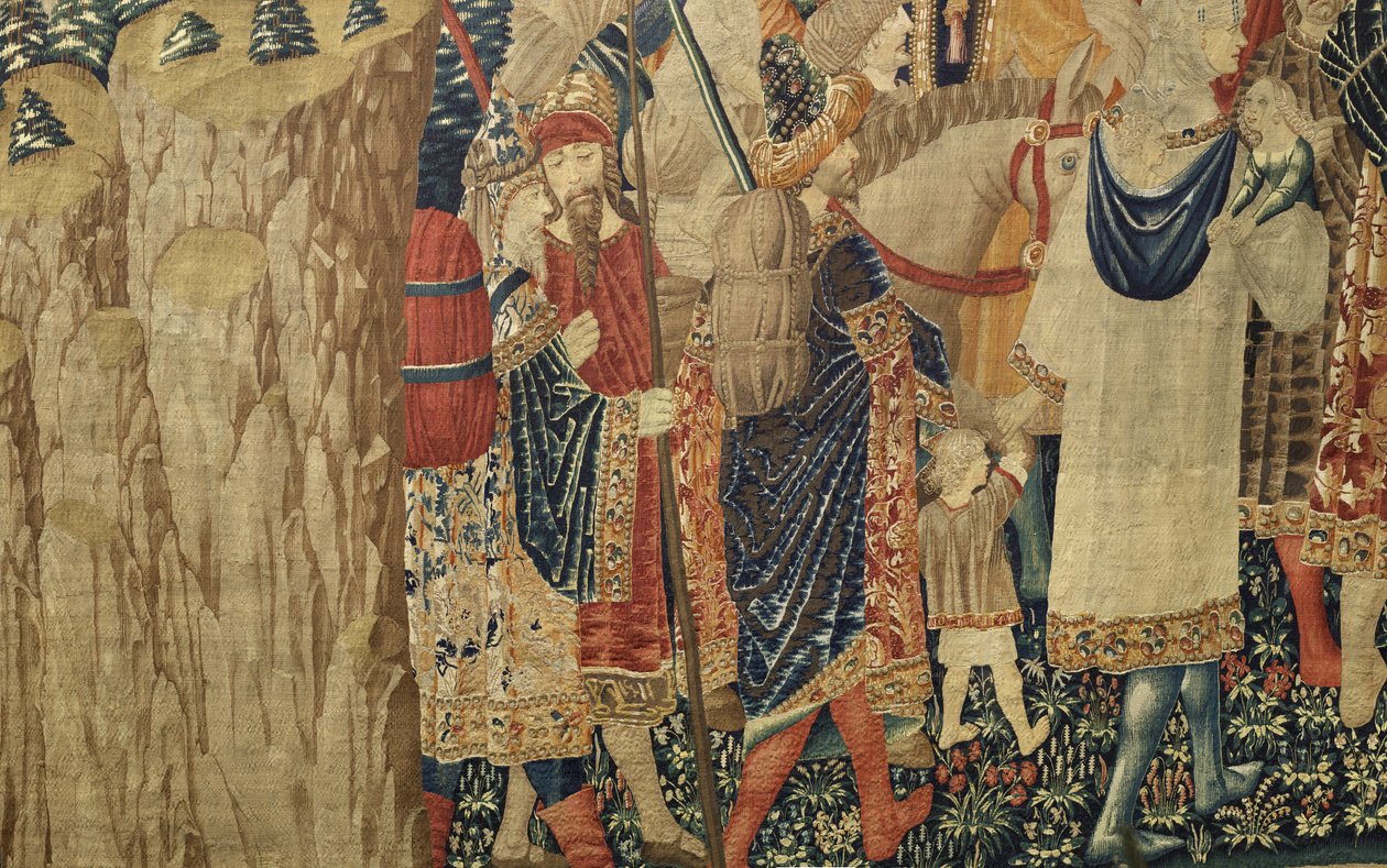 Arazzo che mostra le conquiste del re Alfonso V del Portogallo, Tournai (dettaglio) da Flemish School