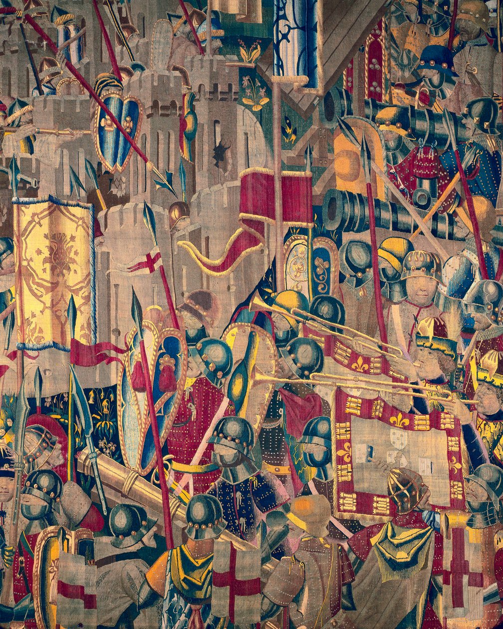 Arazzo che mostra le conquiste del re Alfonso V del Portogallo, Tournai (dettaglio) da Flemish School