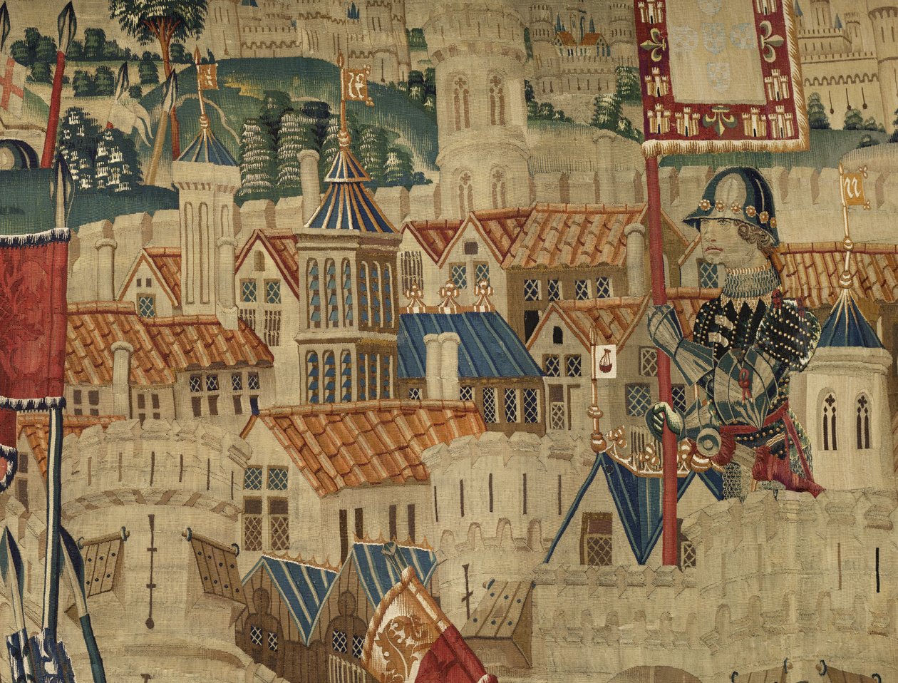 Arazzo che mostra le conquiste del re Alfonso V del Portogallo, Tournai (dettaglio) da Flemish School
