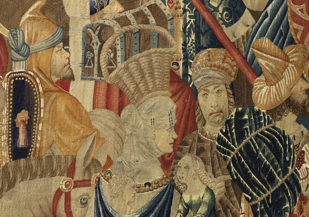 Arazzo che mostra le conquiste del re Alfonso V del Portogallo, Tournai (dettaglio) da Flemish School