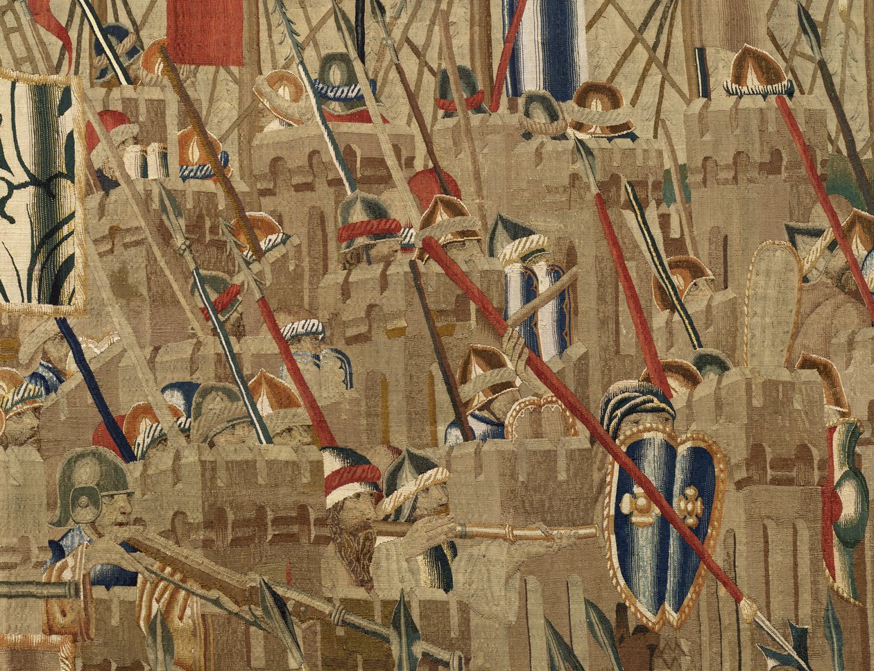 Arazzo che mostra le conquiste del re Alfonso V del Portogallo, Tournai (dettaglio) da Flemish School