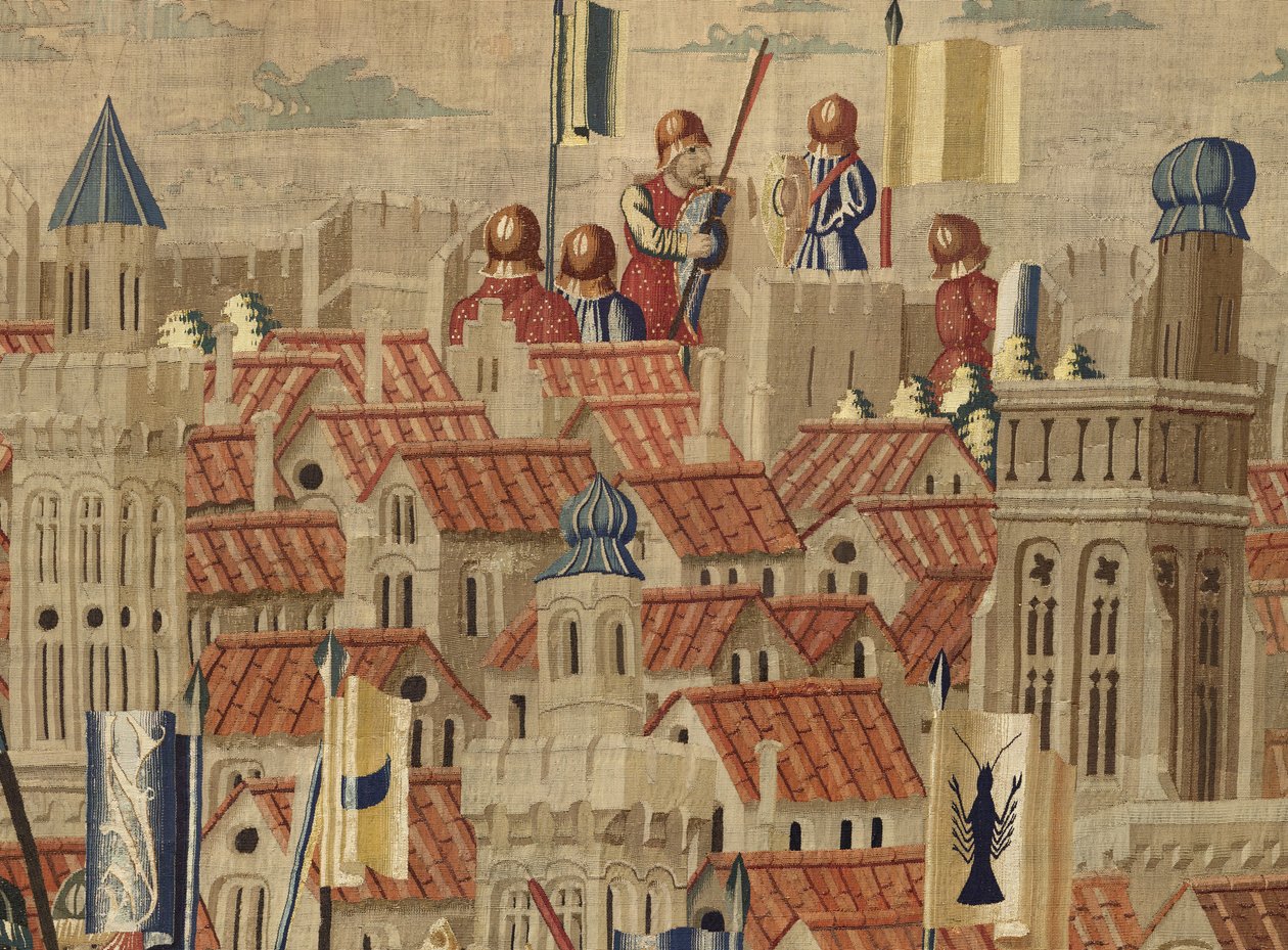 Arazzo che mostra le Conquiste del re Alfonso V del Portogallo (Conquistas de Alfonso V de Portugal), Tournai (dettaglio) da Flemish School