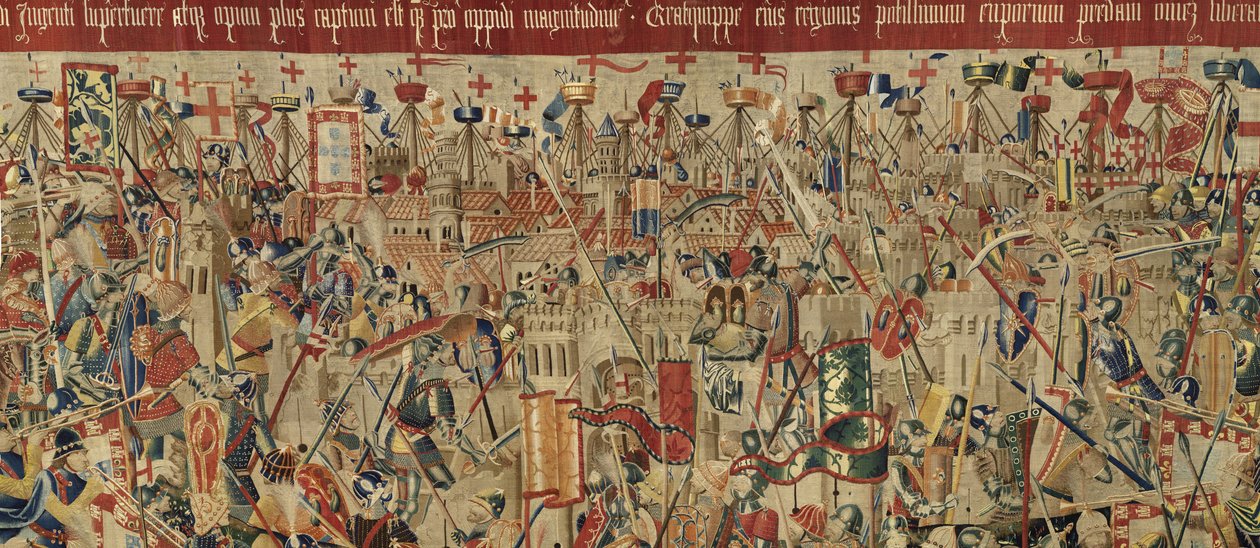Arazzo che mostra le Conquiste del re Alfonso V del Portogallo (Conquistas de Alfonso V de Portugal), Tournai (dettaglio) da Flemish School