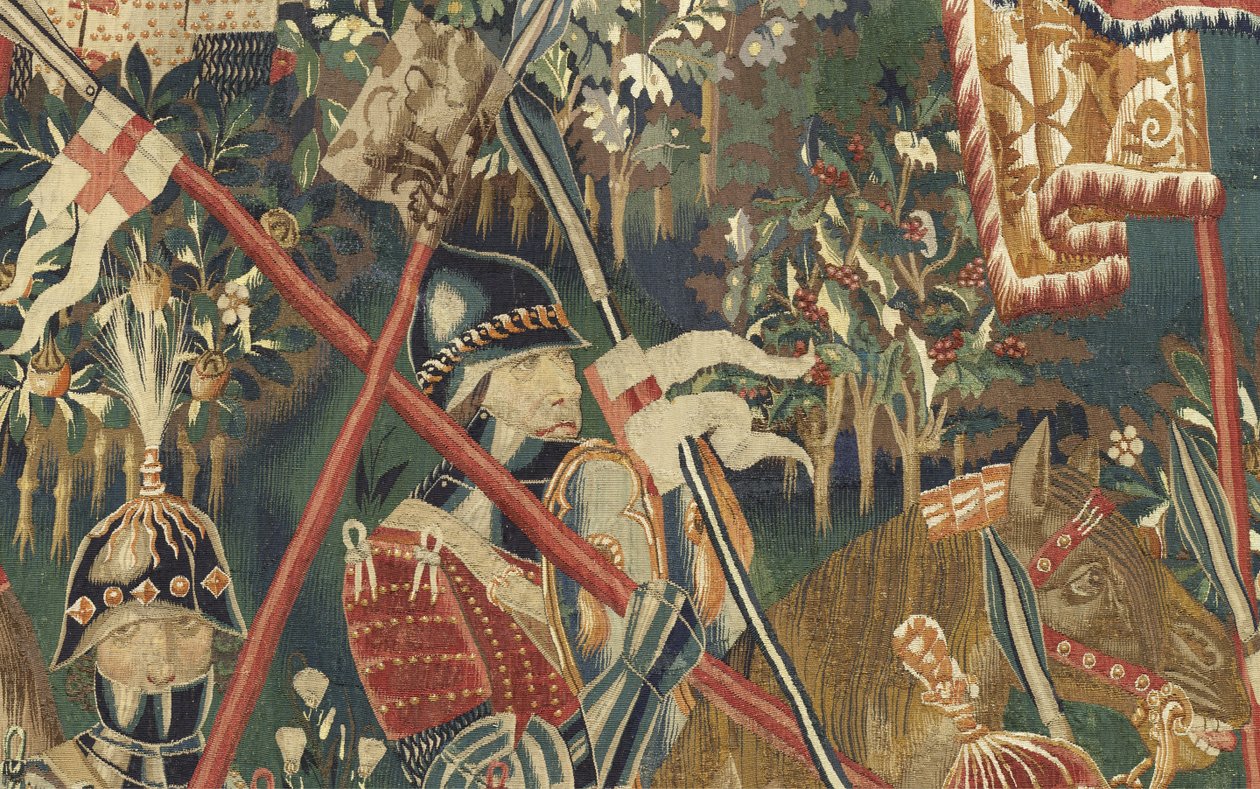Arazzo che mostra le Conquiste del re Alfonso V del Portogallo (Conquistas de Alfonso V de Portugal), Tournai (dettaglio) da Flemish School