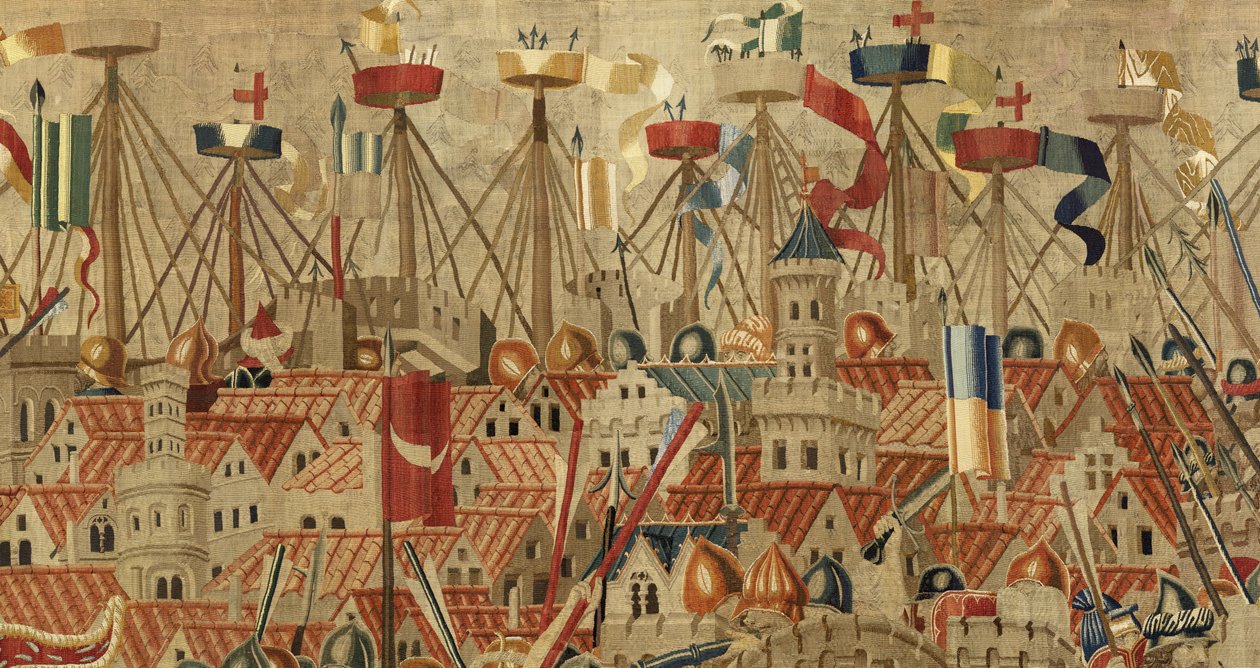 Arazzo che mostra le conquiste del re Alfonso V del Portogallo da Flemish School