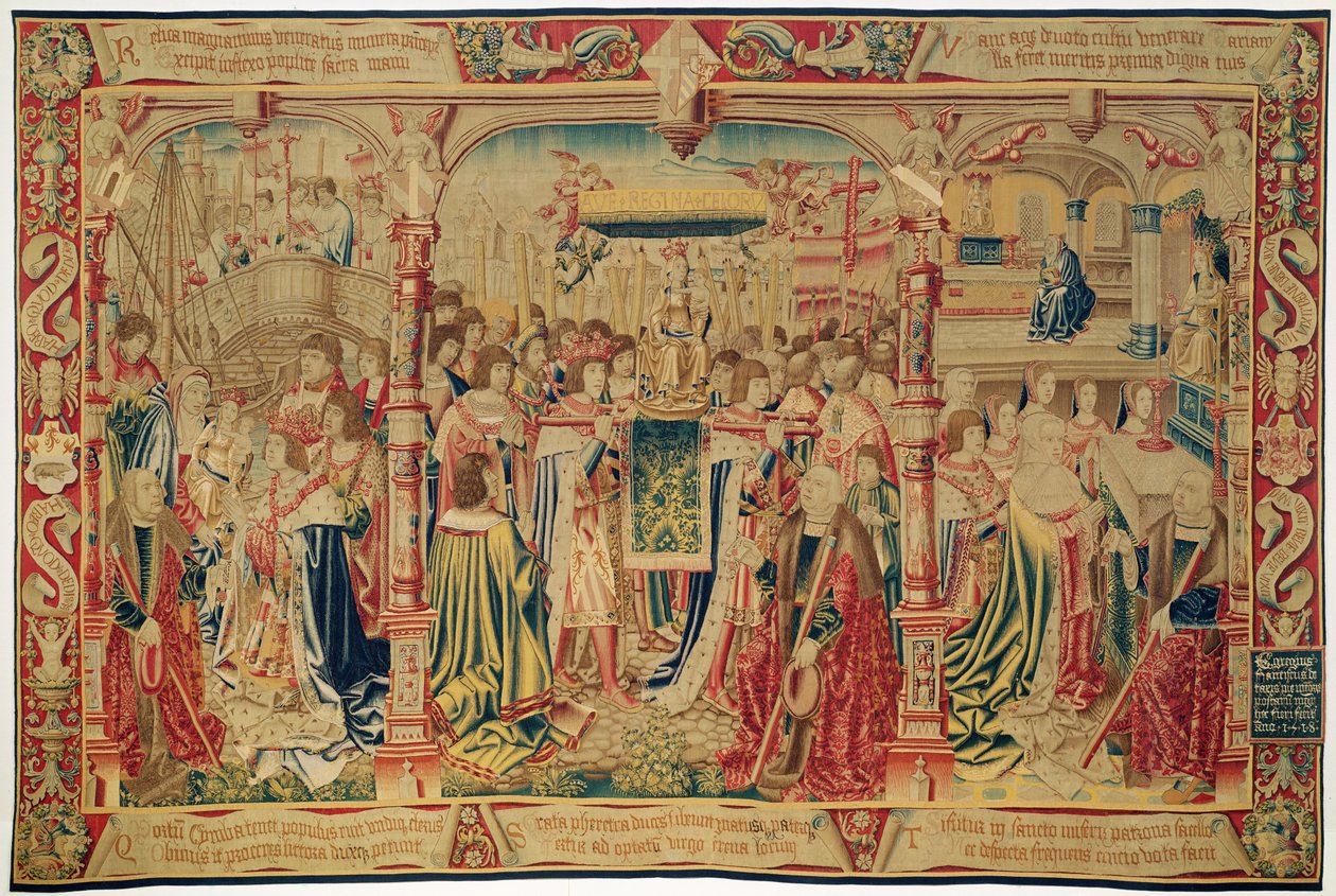 La Statua della Vergine portata in Chiesa, dalla Leggenda di Notre Dame du Sablon, Officina di Bruxelles, 1516 da Flemish School