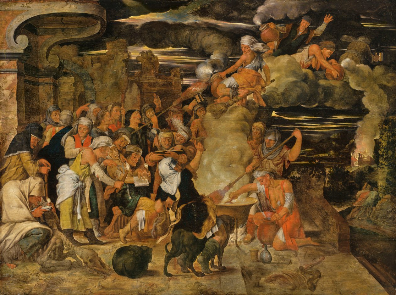 Il sabba delle streghe (olio su tavola) da Flemish School