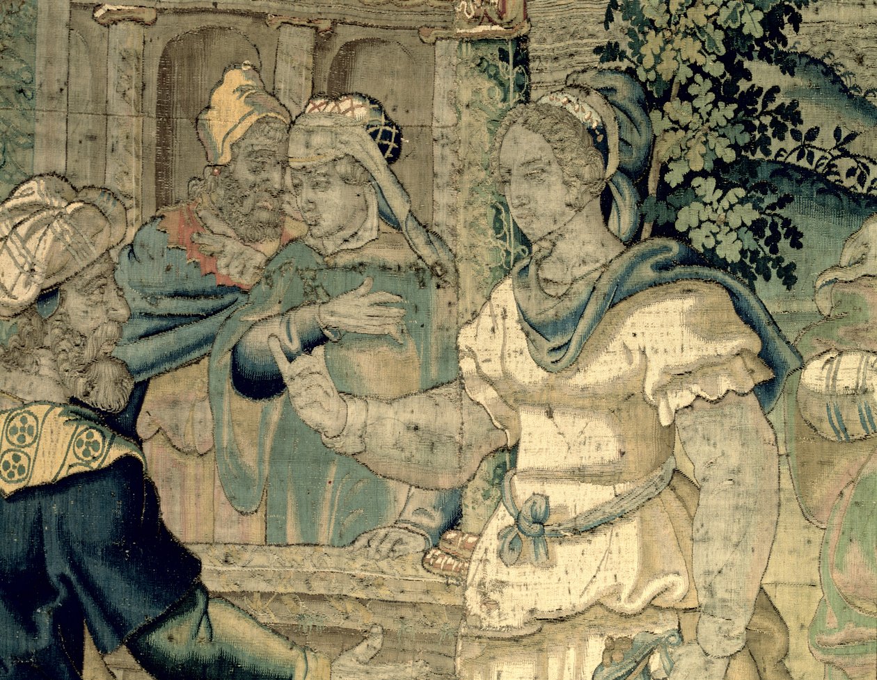 Le figlie di Jethro raccontano al padre del loro incontro con Mosè (dettaglio) da Flemish School