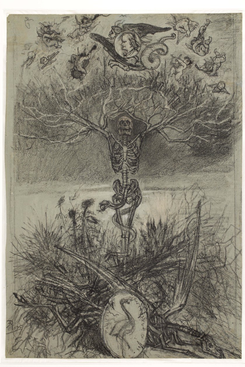 Olandese: Disegno finale per il frontespizio di Les Epaves di Charles Baudelaire da Félicien Rops