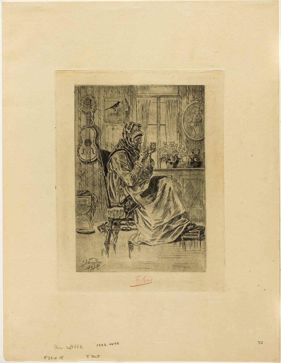 Vecchia con ago da Félicien Rops